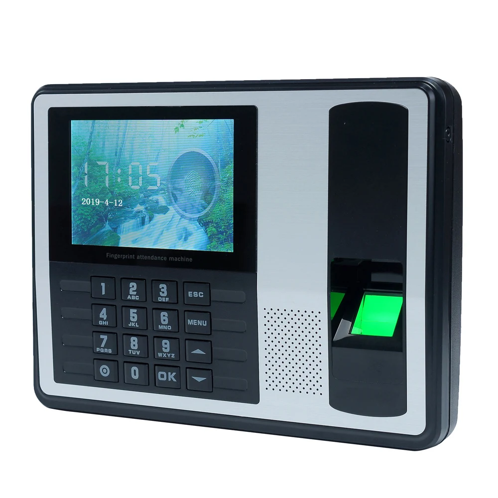 

Timetable Control Employees Biometric Fingerprint Password Attendance Machine Employee Checking-in Recorder 4 inch DC 5V