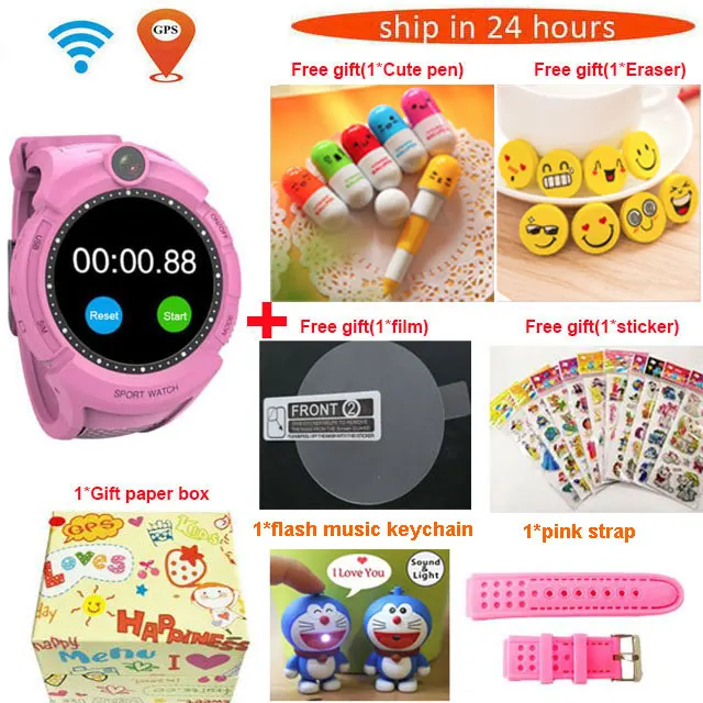 Q360 VM50 gps телефон позиционирования модные детские часы 1,4 дюймов цветной сенсорный экран wifi SOS Смарт часы Детские Q100 Q90 Q50 найти - Цвет: pink package 3