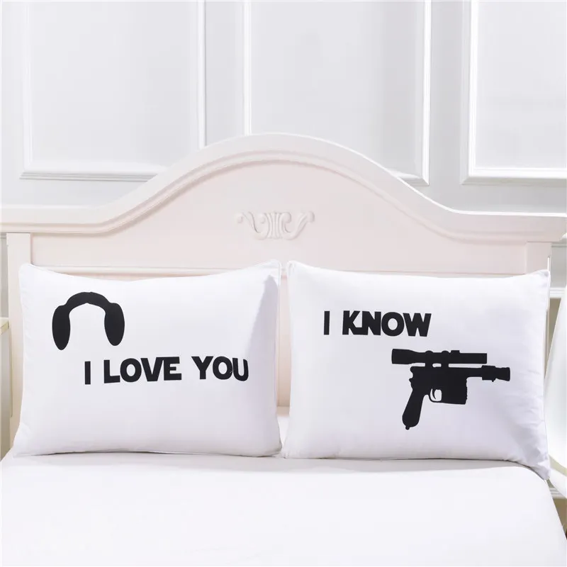 I Love You спальные наволочки для парные подушки, чехол для свадебного подарка, наволочка, белый полиэстер, на День святого Валентина, домашний текстиль