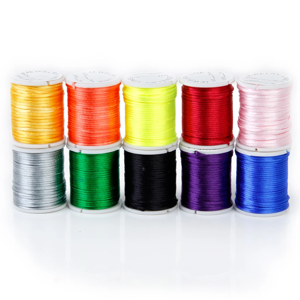 10 Rolls Mixed Color Nylon Beading Thread String 1mm For Jewellery