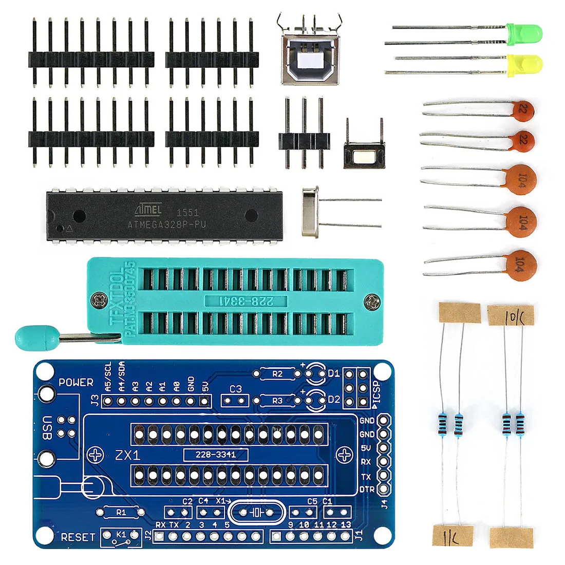 MODIKER diy программируемый комплект для UNO R3 для ATmega328P макетная плата DIY паяльные детали с паяльником учебник для Arduino