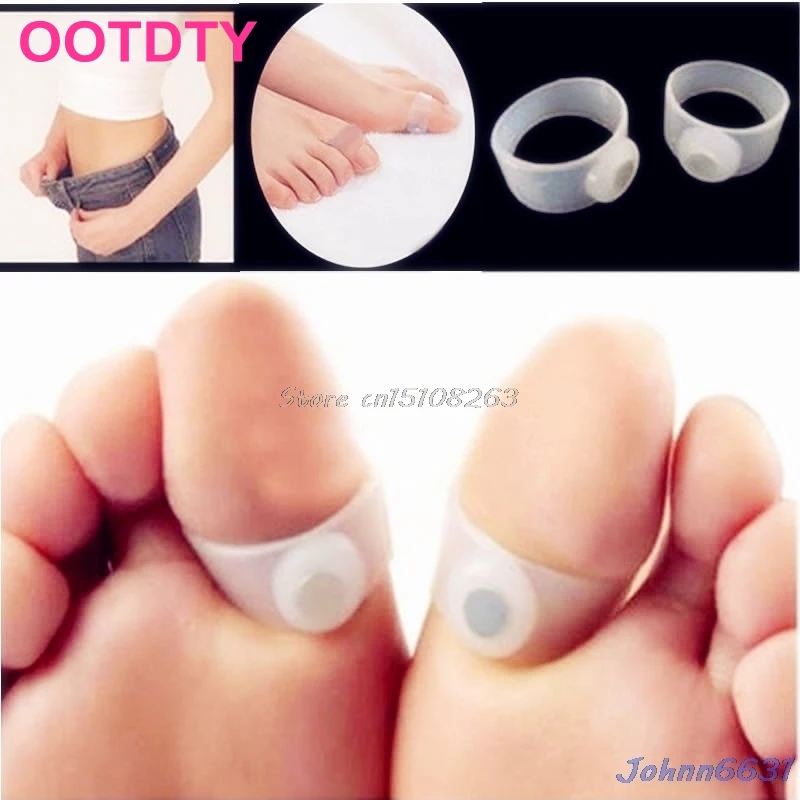2Pcs Slimming Health Diet Aid Silicone Magnetic Foot Massage Lose Weight Toe Ring  Y207 Drop Shipping