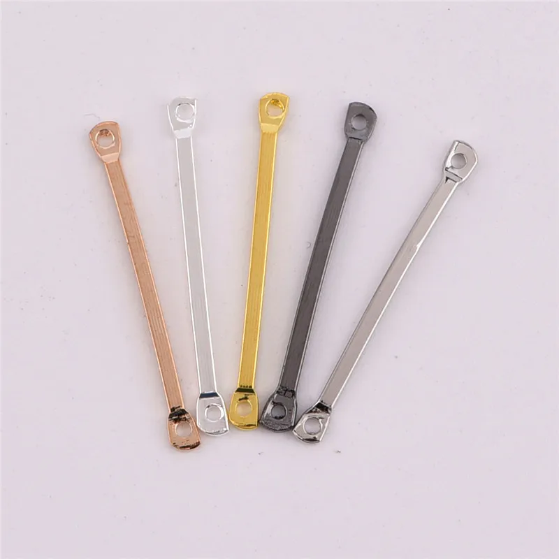 Freeshipping 50pcs Golden/Silver Blank tube Personalized Connector Bar