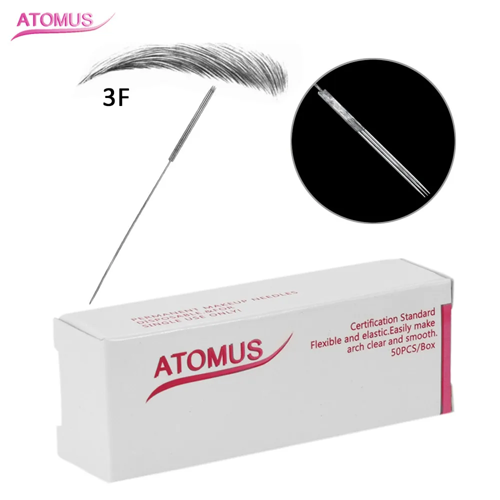 

50pcs Agulhas Tebori 3F Permanent Makeup Needles Tebore Shading Agujas Tatuaje Eyebrow Tatoo Needles Laminas Para Tebori