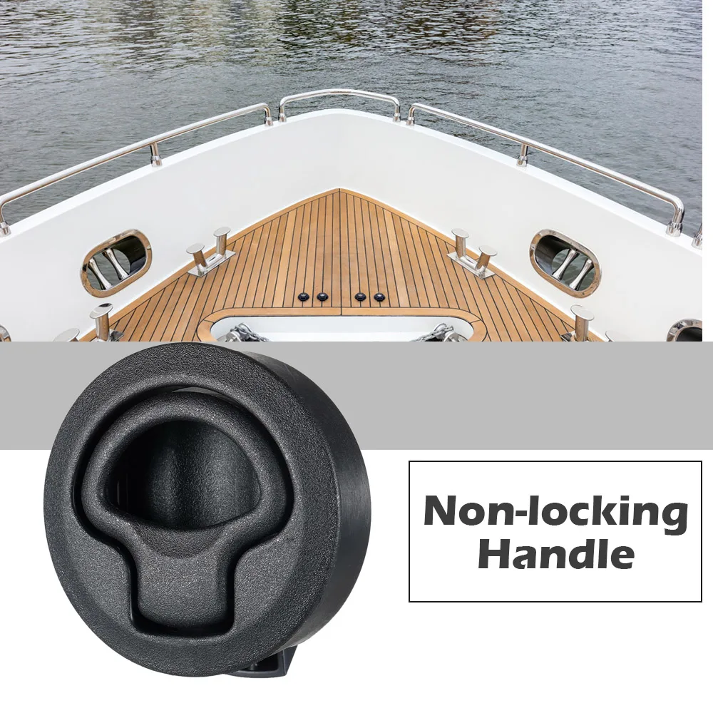 

Boat Deck Hatch Flush Latch Plastic Boat Latches Flush Pull Lift Slam Latch Handle Yacht Latch Flush Accessory with Plate