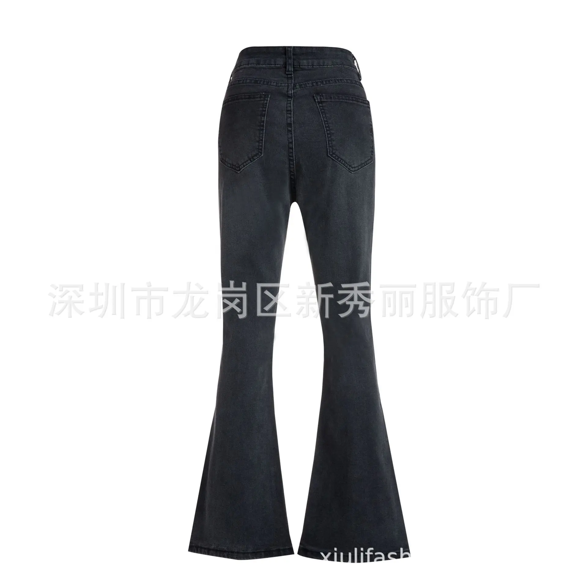 Мама эластичный с высокой талией джинсы черные обтягивающие женские джинсы клёш плюс размер джинсы с кроем для женщин стрейч обтягивающие брюки-клёш