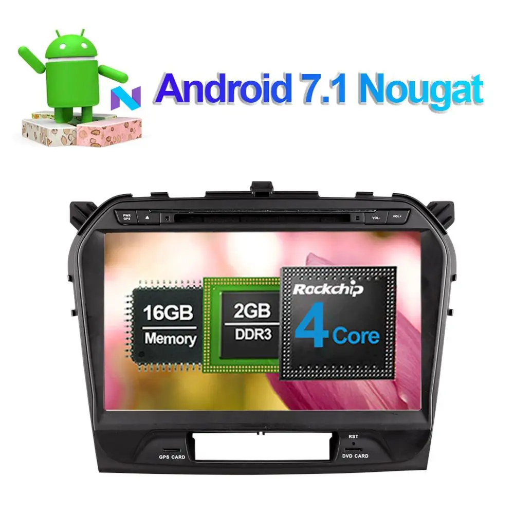 Best 10.2 Inch Android 8.0 Octa Core 4GB RAM Car Radio Stereo with GPS Navigation For Suzuki Grand Vitara 2015- Car Multimedia Player 3