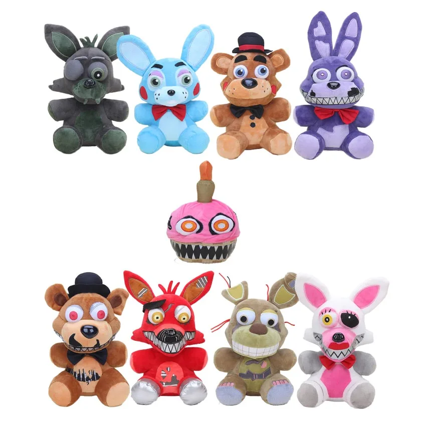 Игрушка кукла пять ночей у Фредди 25 см|foxy plush doll|freddy bearfive nights at freddy |