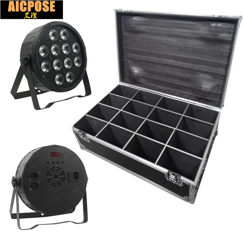 16 шт. 12x12 Вт led Par огни RGBW 4в1 12*12 плоский par dmx512 Дискотека профессиональные