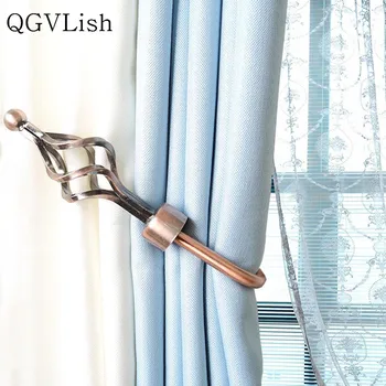 

QGVLish 2Pcs U Shape Curtain Hooks Tassel Tower Hanger Brush Holder Curtain Accessories Drapery Wall Hook Tieback Holdback Decor