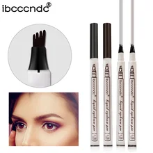 Новая микроблейдинг жидкая подводка для бровей Карандаш Водонепроницаемый 4 головы вилка кончик бровей Татуировка ручка тонкая жидкость для зарисовок карандаш для бровей красящая ручка