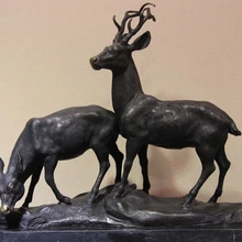 USPS в США S0624 Western Art Deco Медь Бронза Мрамор Лось Wapiti Олень Фигурка Скульптура