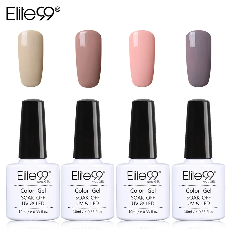 Elite99 4 шт./компл. 10 мл, нюдовый Цвет серии Гель-лак для ногтей Nail Art био-Гели Soak Off Гель-лак, Длительное Действие, арт Полировочный Гель для маникюра