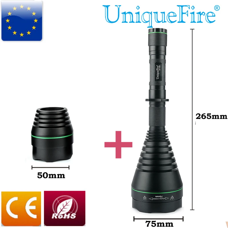 UniqueFire UF-1508 T75 850nm светодиодный инфракрасный фонарь для охоты + 50 мм Головка часть 3