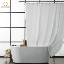 Aimjerry Waterproof Polyester Fabric Bathroom White Shower Curtain Eco friendly london curtains 71 71 inch 12
