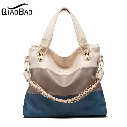 QIAO BAO 2017 Famous genuine leather women's handbag /Cowhide one shoulder messenger bag for women / Hot selling leather bags