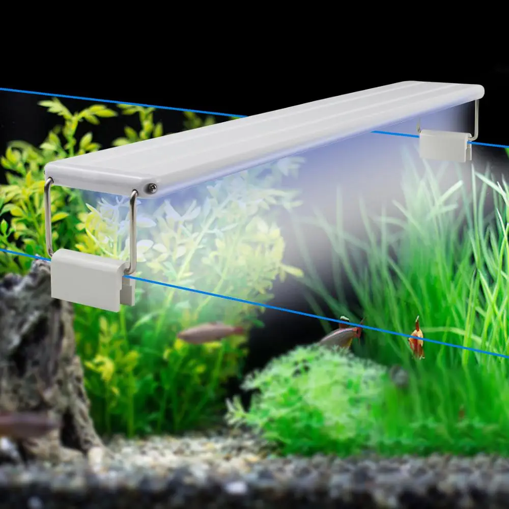 Pssopp Iluminación de acuario con clip LED para plantas de agua dulce 