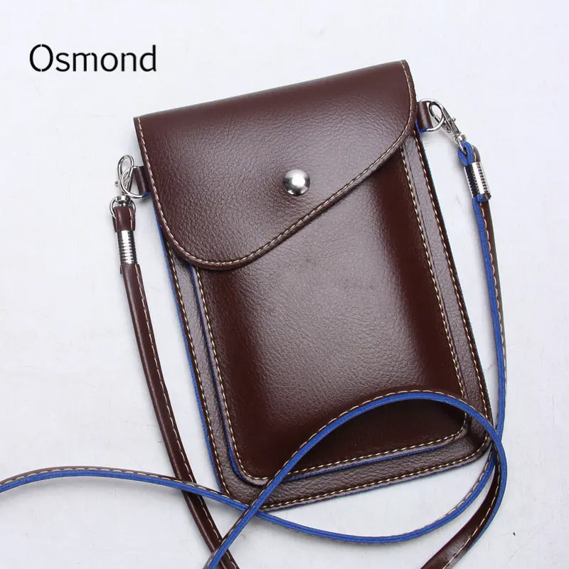 Osmond 2018 Small Women Bag Cell phone Leather Crossbody Bags Vintage Clutch Brown Shoulder ...