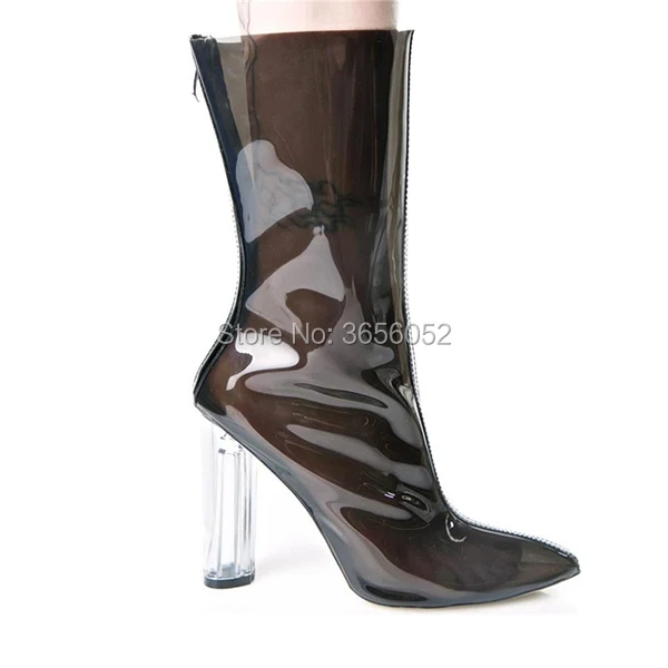Gelée En Haute Pluie Femmes Talons Film Chaussons De D'été Chaussures nude Talon Pvc Pic Cheville Transparent Plexiglas Pointed Toe 11 Bottes Toe Qianruiti Cm As black Peep Toe Toe white nude White Sexy Clair wExXIPaqx