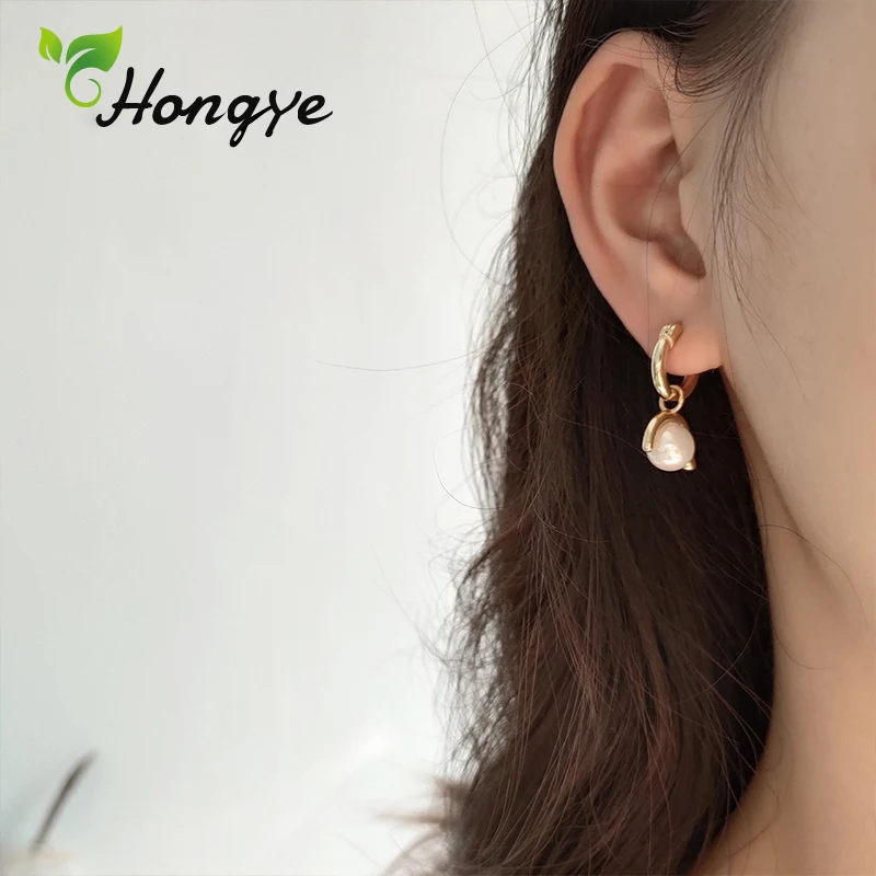 Hongye/фирменные дизайнерские висячие серьги в Корейском стиле с жемчугом для