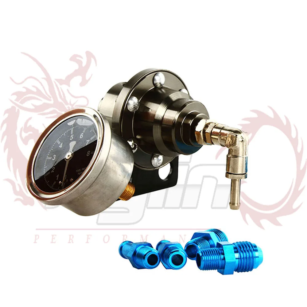Aluminum Adjustable Fuel Pressure Regulator Type S With Gauge retail box For Honda Civic EK 99