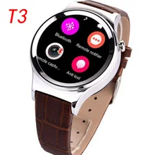 2016 neue Ankunft Bluetooth 4,0 Smartwatch T3 Unterstützung SIM SD karte sms mp3-player leder smart watch für ios apple & android telefon