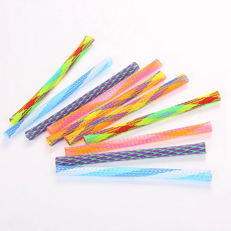 

Pet Cat Playing Nylon Spring Toy Flexible Colorful Fun Tubes DIY Cat Elasticity Toy Interactive Playing Tube Cat Toys 10pcs