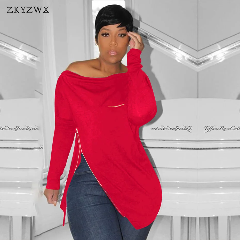 

ZKYZWX Autumn Hoodies Plus Size Women Fashion New Sweatshirts Long Sleeve Irregular Zipper Harajuku Streetwear Pullovers Hoodie
