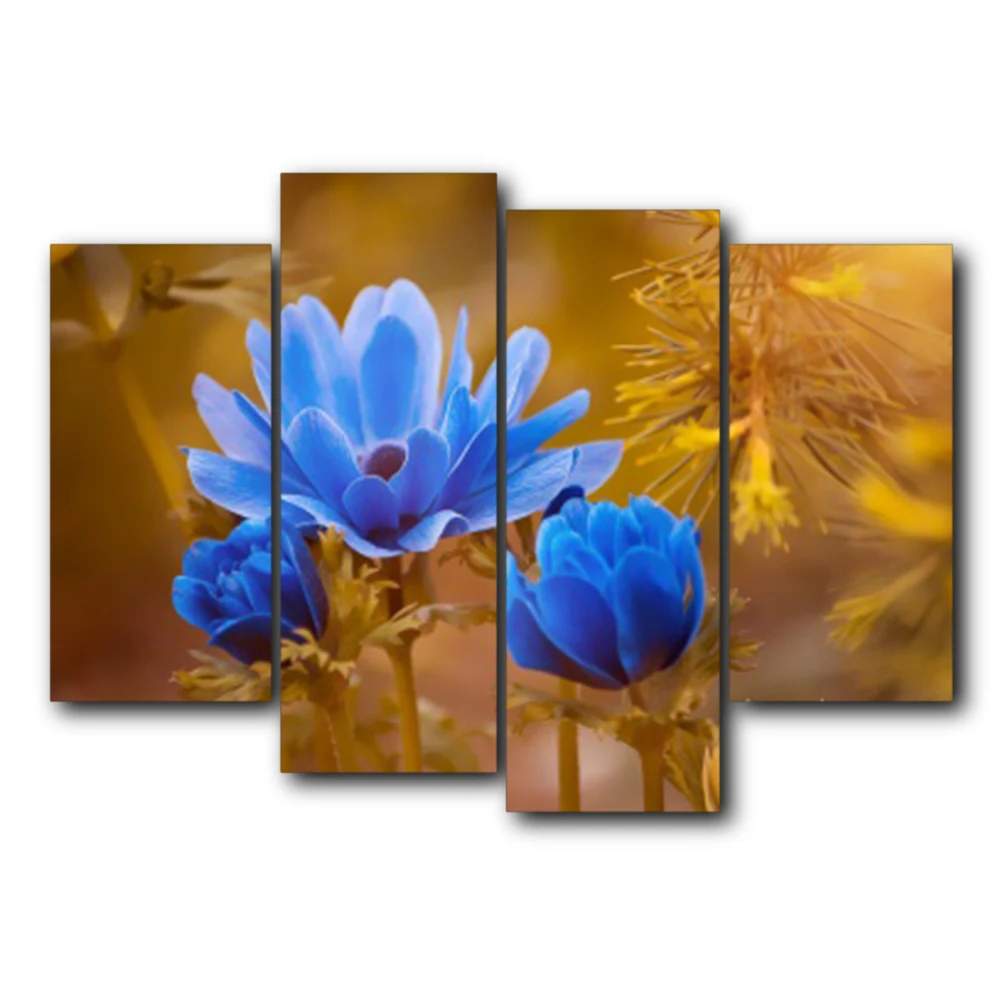 Laeacco Blue Anemone цветочный принт на холсте картина для украшения дома настенная