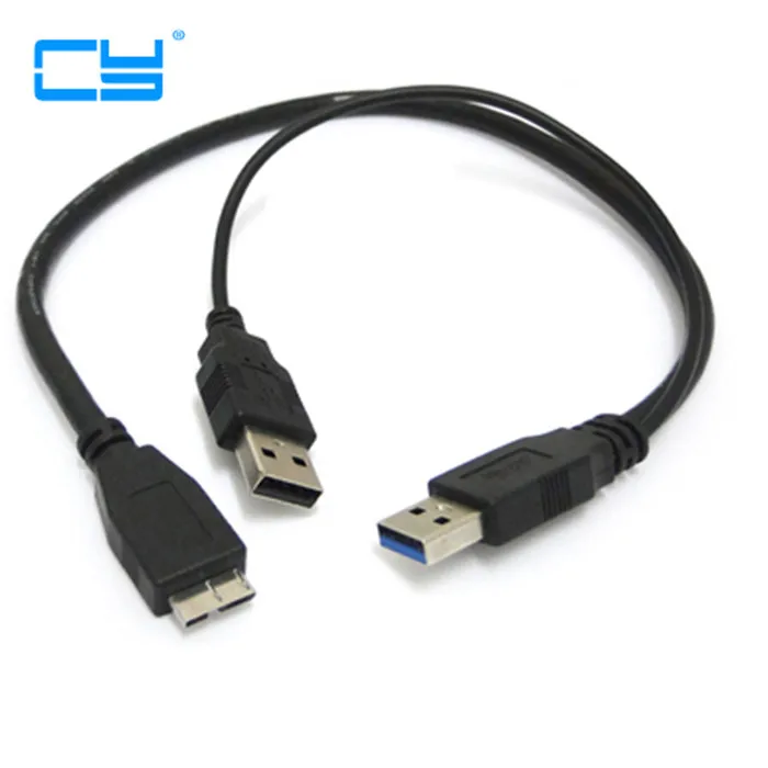 5Gbps Micro B USB 3.0 External hard Drive Cable with USB Power Supply