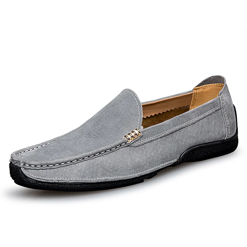

New Genuine Leather Men Casual Shoes Luxury Brand 2019 Men Loafers Moccasins Breathable Slip on Driving Shoes Big Size C4