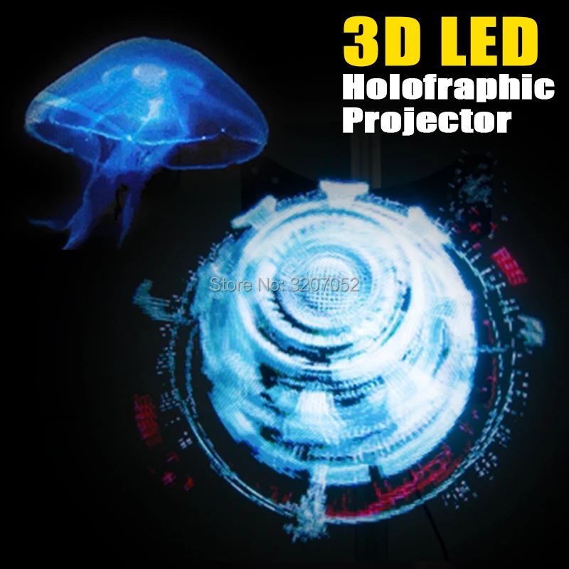LED Holographic Projector Portable Hologram Player 3D Holographic Dispaly Fan Unique Hologram Projector