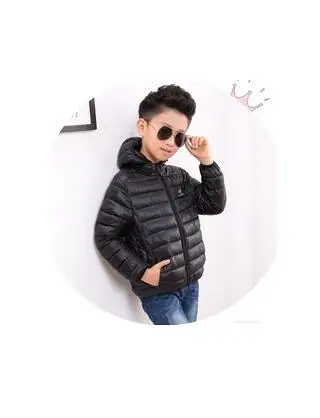 Зимняя верхняя одежда для детей Дети толстый хлопок теплые куртки для мальчиков и девочек свет Портативный парка зимняя одежда для детей Детские теплые пальто - Цвет: black hooded