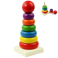 Деревянные детские развивающие красочные башня красочный познавательный Башня Rainbow Игрушечные лошадки