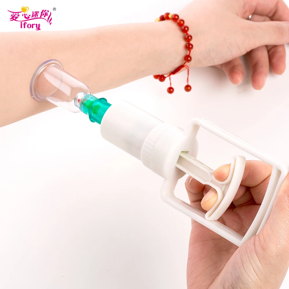 

IFORY 12 Pieces Vacuum Cupping Chinese Tradition Massage Health Care Therapy Kit Relaxation Cans Opener Pull Body Cupping