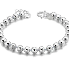 Высокое качество 925 пробы Серебряный счастливый круглый молитвенный бисер браслеты и браслеты для мужчин и женщин модные ювелирные изделия S-B10