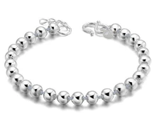 ANENJERY-Pulseras con cuentas para rezar para hombre y mujer, de Plata de Ley 925, de la suerte, redondas, joyería de moda, S-B10