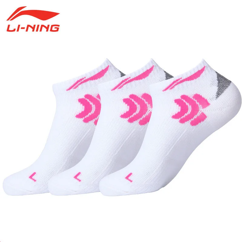 Женские Дышащие носки для бадминтона Li ning хлопковые нескользящие с низким
