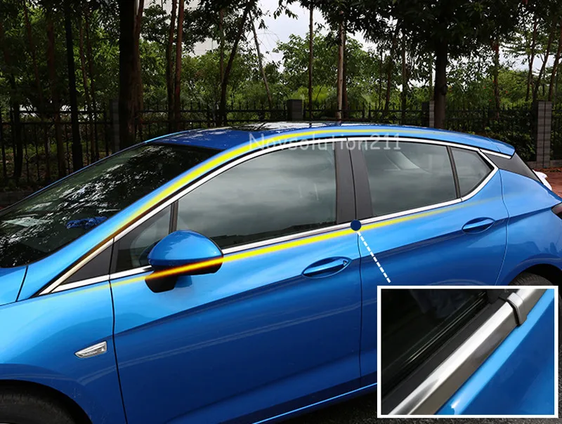 16 шт. нержавеющая сталь полная отделка окна без центральной стойки Крышка для Opel Astra K хэтчбек стайлинга автомобилей