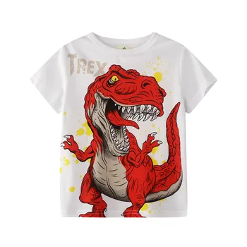 

Top Brand Boys Tees Tops Cotton Dinosaurs Baby T shirts Animals Print Short-sleeved Children Clothes Fashion Kids Summer T shirt