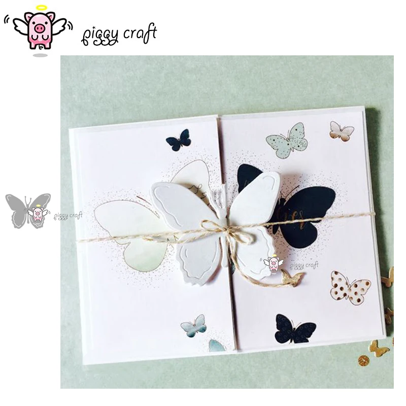 

Piggy Craft metal cutting dies cut die mold Butterfly decoration Scrapbook paper craft knife mould blade punch stencils dies