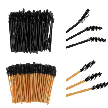 

200/Set Eyelash Application Mascara Brushes, Gold and Black Spiral Lashes Brush Comb Kit, Eye Cosmetics Brushes