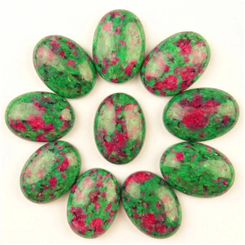 Красивые 10 шт. 25x18x7 мм Rubys in Fuchsite Овальные Кабошоны Ca180524 (отправка случайным