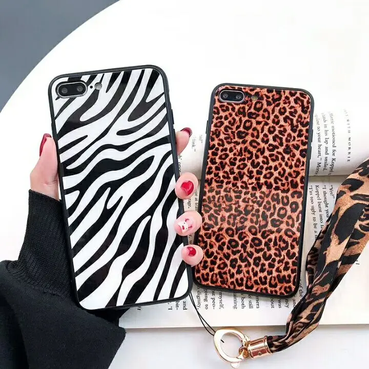 BotexBling Luxury simple mirror leopard print phone case