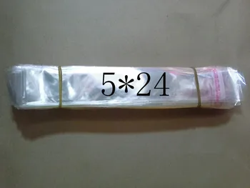 

Clear Cellophane/BOPP/Poly PVC necklace Bags 5*24cm Transparent Opp Bag Packing Plastic Bags Self Adhesive Seal 5*24 cm