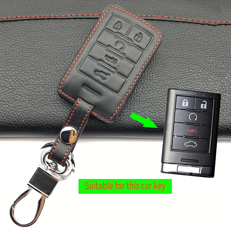 Автомобильный кожаный чехол с дистанционным управлением для Cadillac Escalade ATSL SRX XTS SLS CTS STS ATS BLS 4 кнопки/5 кнопок чехол для ключей
