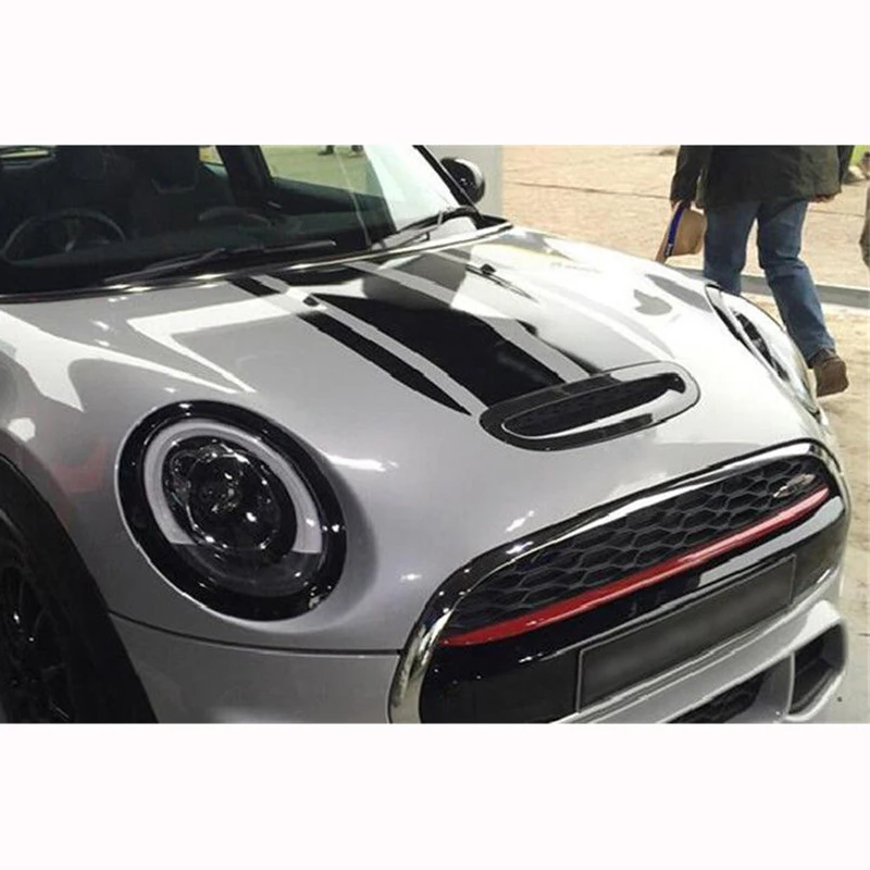 

Black Stripe Decal Sticker Universal Hood + Trunk Lid For Mini Cooper F56 JCW Custo Car Auto Headlight Vinyl Decal Car Styling