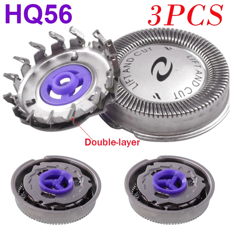 

3Pcs/lot Replacement Shaver Head HQ56 For Philips Norelco Electric Razor Blade HQ HS HP Series HQ3 HQ4 HQ56 HQ55 HQ300 HQ6 HQ916