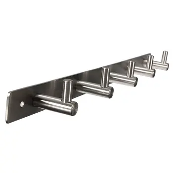

EWS!Garderobe Wandgarderobe Garderobenhaken Hakenleiste Edelstahl 5 Haken