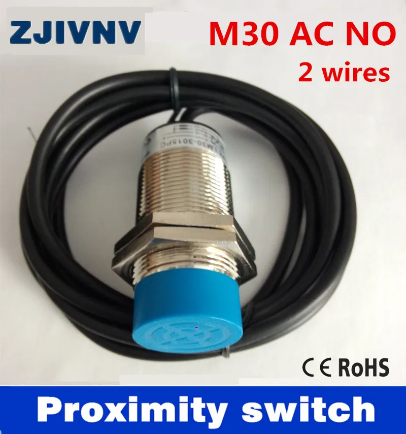 

High quality 5 pcs cylinder type M30 AC NO/ normally open 2 wires proximity inductive sensor proximity switch distance:15mm